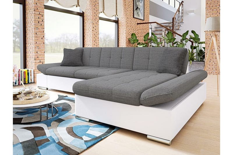 Kintore 3-sits Hörnsoffa Light Grey/White - Products - Möbler - Soffa - Skinnsoffa