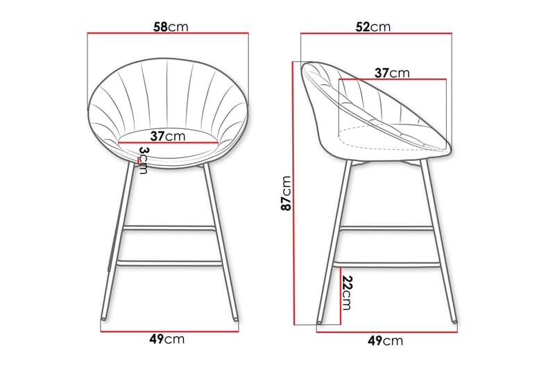 Aikka Barstol 87 cm - Grå - Products - Möbler - Fåtölj & stolar - Barstol & barpall