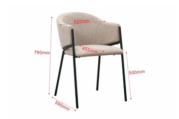 Filip Matstol - Taupe Bouclé - Products - Möbler - Fåtölj & stolar - Karmstol