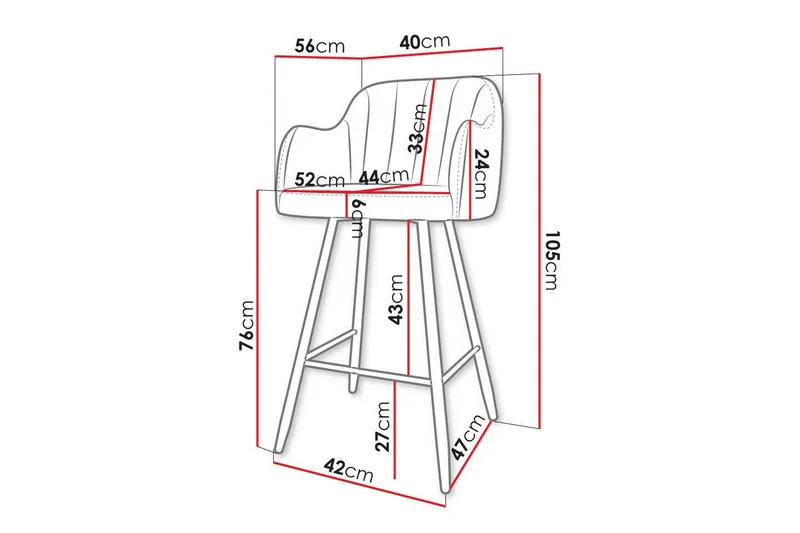 Kintore Barstol - Svart - Products - Möbler - Fåtölj & stolar - Barstol & barpall