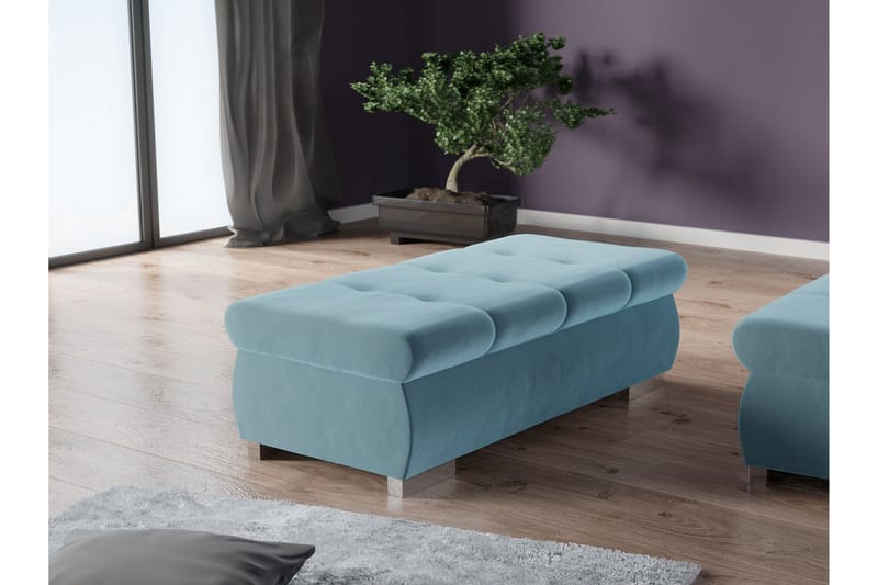 Cerys Fotpall 60 cm - Blå - Products - Möbler - Fåtölj & stolar - Pall & puff - Fotpallar