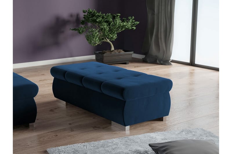 Cerys Fotpall 60 cm - Blå - Products - Möbler - Fåtölj & stolar - Pall & puff - Fotpallar