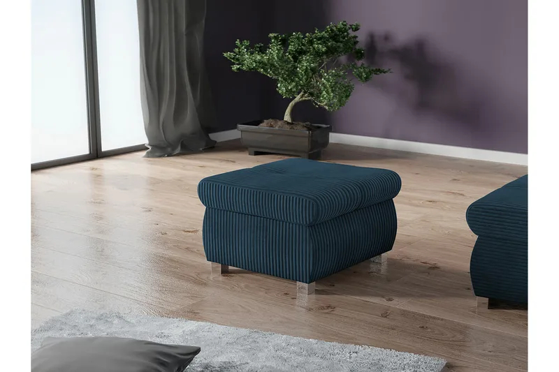 Cerys Fotpall 60 cm - Blå - Products - Möbler - Fåtölj & stolar - Pall & puff - Fotpallar