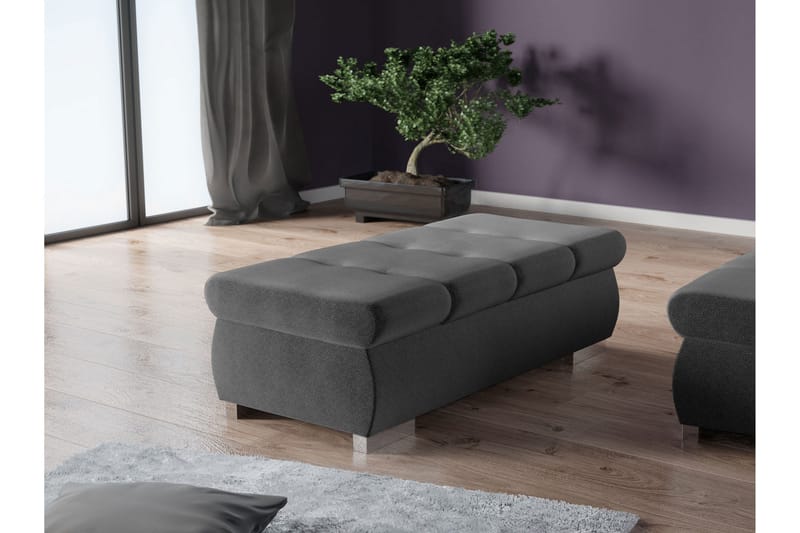 Cerys Fotpall 60 cm - Mörkgrå - Products - Möbler - Fåtölj & stolar - Pall & puff - Fotpallar