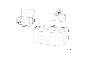 Fotpall Michigan Vit - Vit - Products - Möbler - Fåtölj & stolar - Pall & puff - Fotpallar