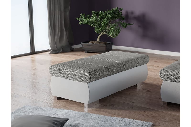 Gamal Fotpall 60 cm - Vit/Ljusgrå - Products - Möbler - Fåtölj & stolar - Pall & puff - Fotpallar