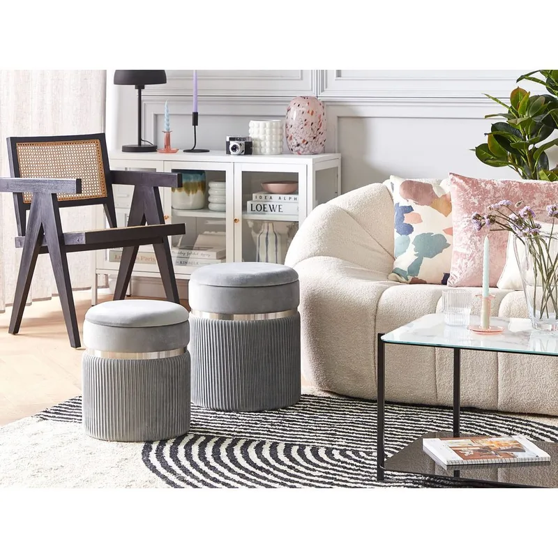 Puff Camdenton 2-pack - Grå - Products - Möbler - Fåtölj & stolar - Pall & puff - Sittpuff