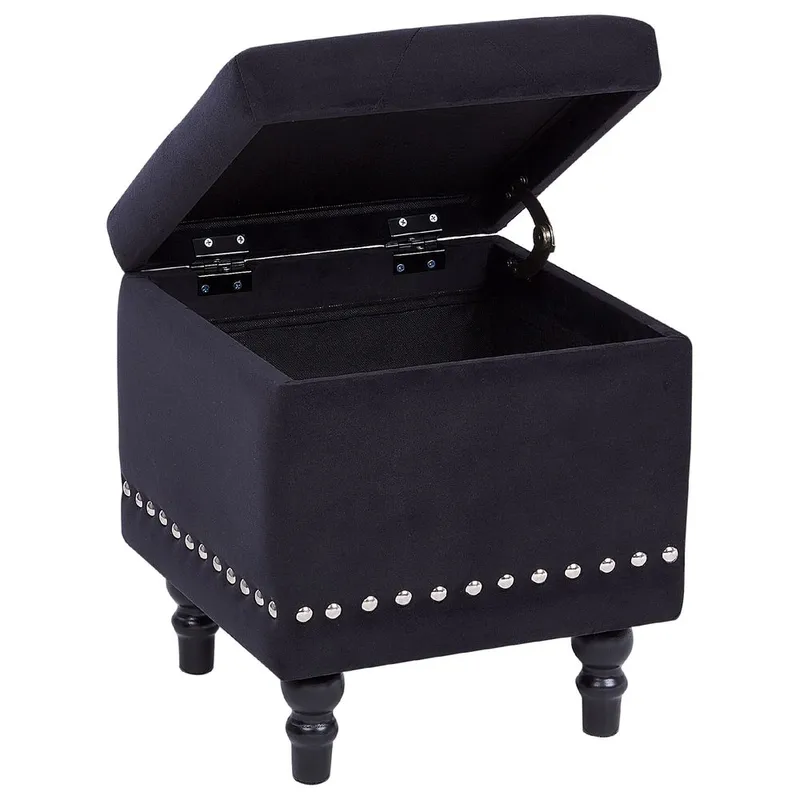 Puff Loretto - Svart - Products - Möbler - Fåtölj & stolar - Pall & puff - Sittpuff