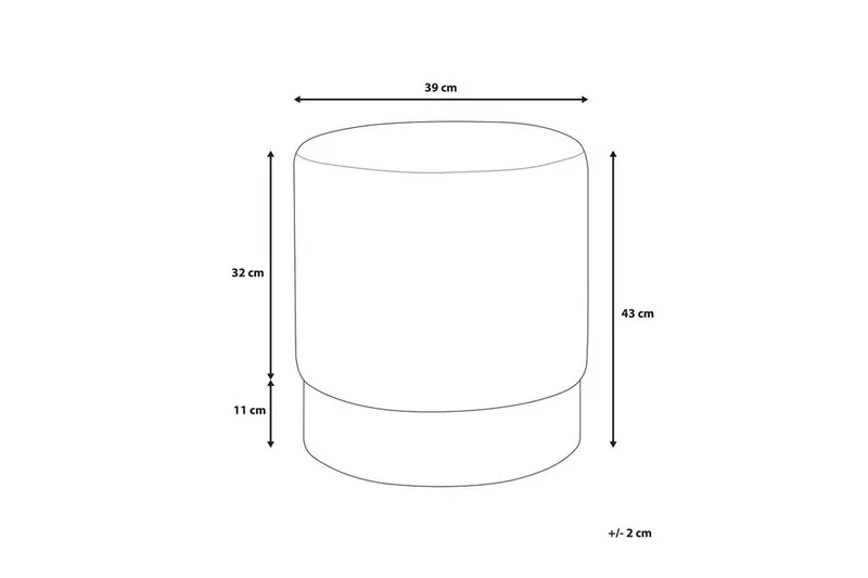 Sophia Sittpuff 39 cm - Grå - Products - Möbler - Fåtölj & stolar - Pall & puff - Sittpuff