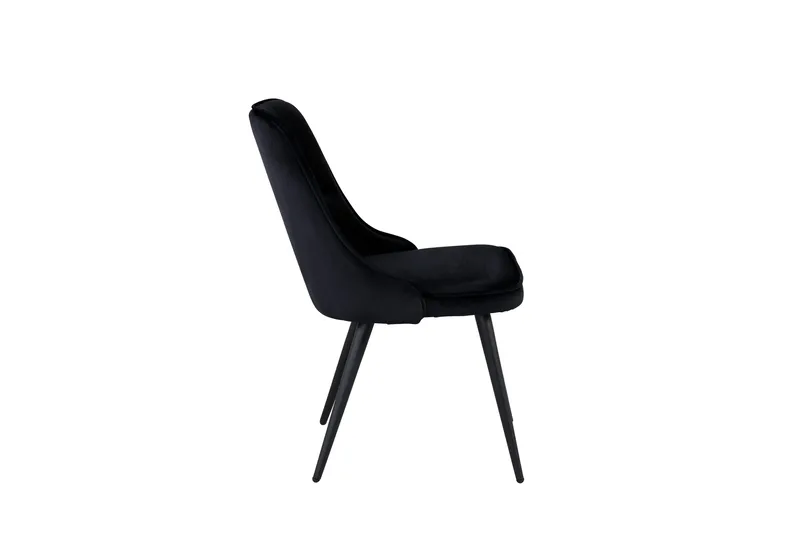 Velvet Deluxe Sammetstol - Svart/Svart - Products - Möbler - Fåtölj & stolar - Matstol & köksstol