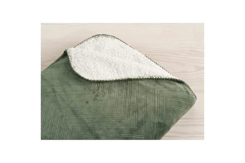 Pläd Sherpa 130 x 170 cm - Grön - Products - Textil & mattor - Filt & pläd