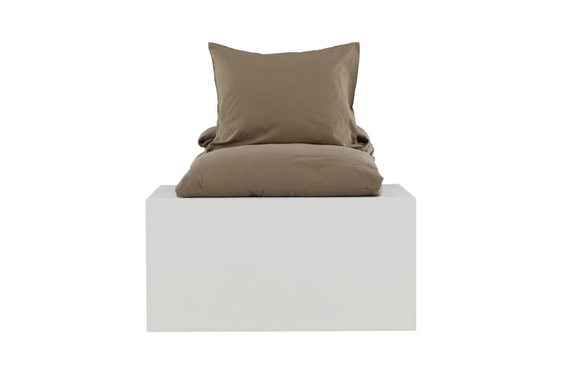 Mila Bäddset 2-Dels 150x200/50x60 cm - Brun - Products - Textil & mattor - Sängkläder - Bäddset & påslakanset - Påslakanset dubbelsäng