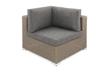 Marcus Hörnmodul utomhus med Dyna i konstrotting, Grå / Grå dynor