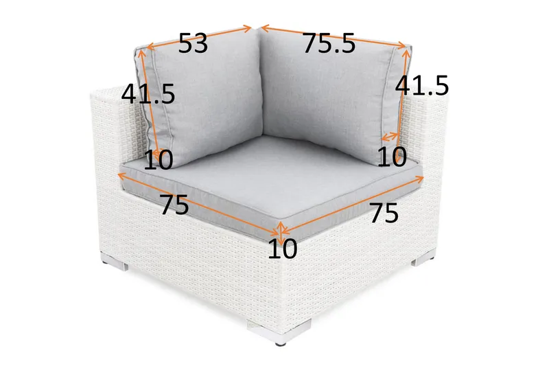 Bahamas Dynfodral till Hörnmodul - Ljusgrå - Products - Utemöbler & utemiljö - Övrigt utemöbler - Tillbehör utemöbler - Klädselpaket utemöbler