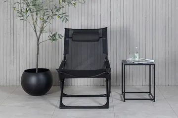 Seville Relaxstol Vikbar med Dyna - Svart - Products - Utemöbler & utemiljö - Balkong & altan - Balkongmöbler - Balkongstol