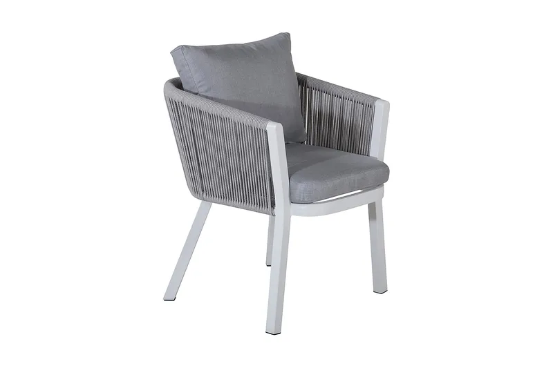 Virya Matstol Utomhus med Dyna, Vit/Grå