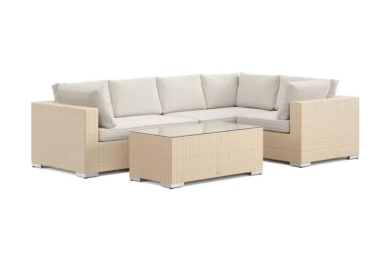 Bahamas utomhus hörnsoffa 5-sits vändbar med bord, Beige