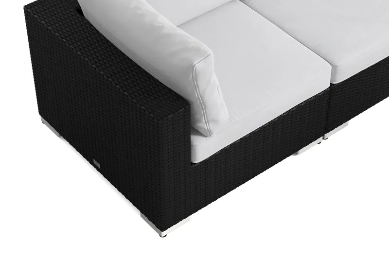 Bahamas utomhus hörnsoffa 6-sits vändbar med fåtölj och bord med hylla - Svart - Products - Utemöbler & utemiljö - Loungemöbler - Loungeset & loungegrupp