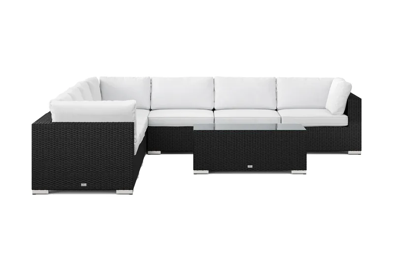 Bahamas utomhus hörnsoffa 7-sits vändbar med bord - Svart - Products - Utemöbler & utemiljö - Loungemöbler - Loungeset & loungegrupp