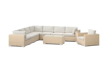 Bahamas utomhus hörnsoffa 8-sits vändbar med fåtölj och bord - Beige - Products - Utemöbler & utemiljö - Loungemöbler - Loungeset & loungegrupp