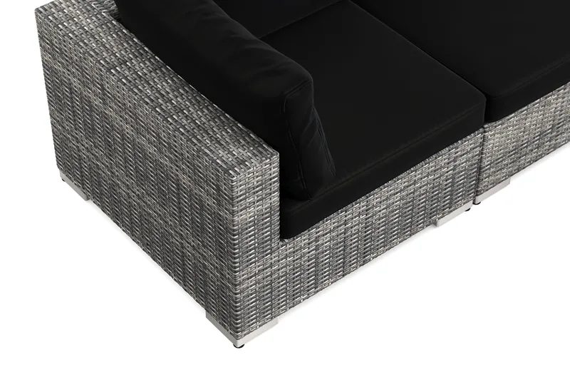 Bahamas utomhus soffgrupp 5-sits med två fåtöljer och bord med hylla - Grå - Products - Utemöbler & utemiljö - Loungemöbler - Loungeset & loungegrupp