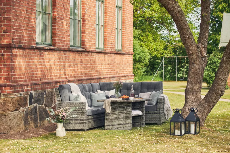 James Lyx Loungegrupp Vändbar - Grå / Svarta dynor - Products - Utemöbler & utemiljö - Loungemöbler - Loungeset & loungegrupp