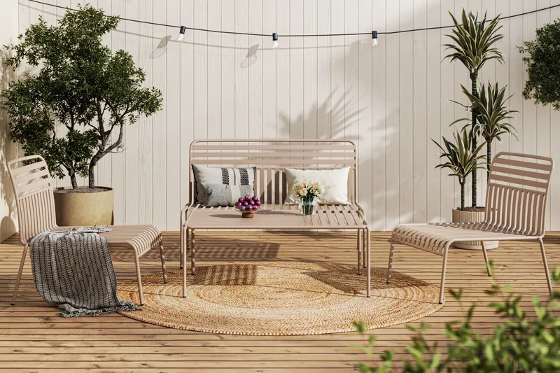 Jarva Liten 4-sits Soffgrupp Utomhus i metall - Beige - Products - Utemöbler & utemiljö - Loungemöbler - Loungeset & loungegrupp