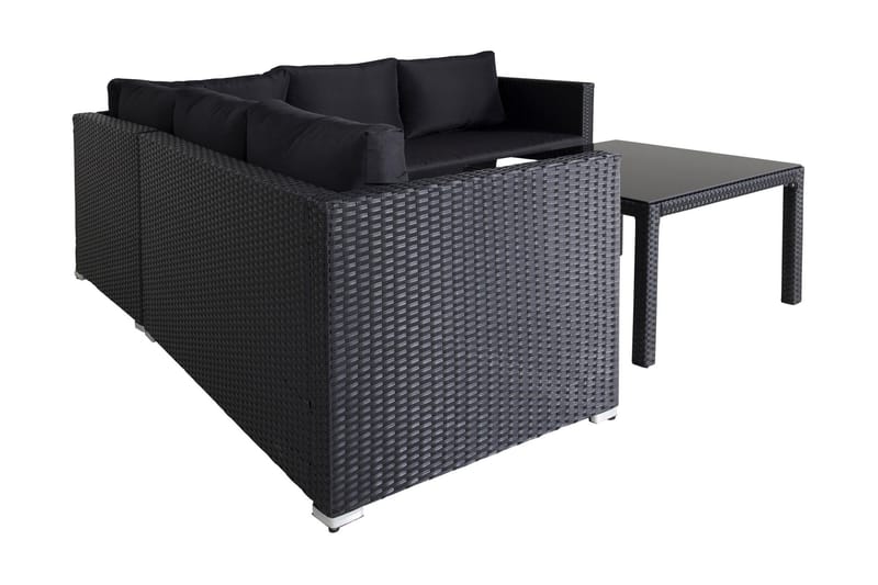 Kuba Loungegrupp Utomhus med Dynor - Svart - Products - Utemöbler & utemiljö - Loungemöbler - Loungeset & loungegrupp