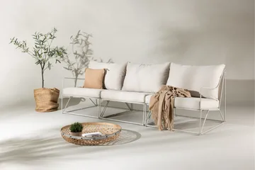 Usteryd 3 sits Loungesoffa - Beige - Products - Utemöbler & utemiljö - Loungemöbler - Loungesoffor