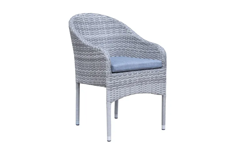 Thor loungestol utomhus i konstrotting med blå sittdyna, Grå