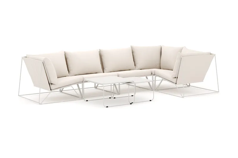 Usteryd utomhus hörnsoffa 5-sits vändbar, Beige/Beige