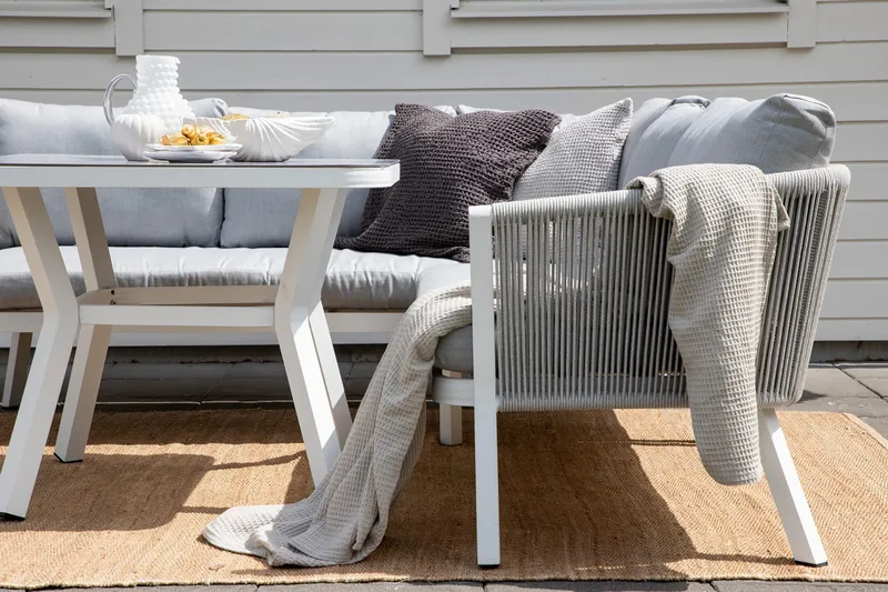 Virya HörnLoungegrupp Utomhus med Dynor Grå - Venture Home - Products - Utemöbler & utemiljö - Loungemöbler - Loungeset & loungegrupp