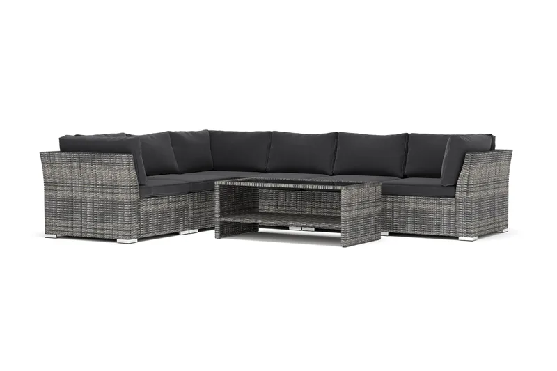 Wisconsin utomhus L-soffa 6-sits vändbar, Grå