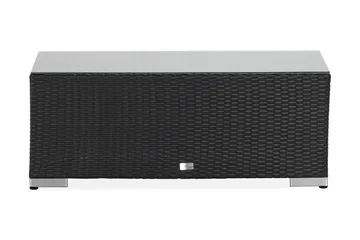 Bahamas Loungbord och Soffbord Utomhus 113 cm Konstrotting Glas - Svart - Products - Utemöbler & utemiljö - Utebord & trädgårdsbord - Loungebord & soffbord utomhus
