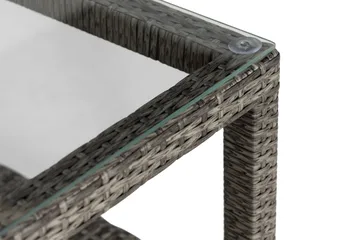 Bahamas Loungebord och Soffbord Utomhus 75 cm Konstrotting Glas - Grå - Products - Utemöbler & utemiljö - Utebord & trädgårdsbord - Loungebord & soffbord utomhus