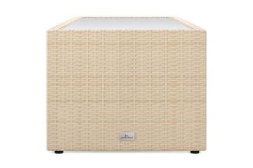 Bahamas Soffbord med hylla Utomhus 113 cm Konstrotting - Beige - Products - Utemöbler & utemiljö - Utebord & trädgårdsbord - Loungebord & soffbord utomhus