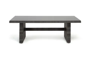 Majestic Matbord Utomhus 210x100 cm – Utebord i konstrotting med bordsskiva i Glas för Trädgård och Altan - Grå - Products - Utemöbler & utemiljö - Utebord & trädgårdsbord - Matbord utomhus