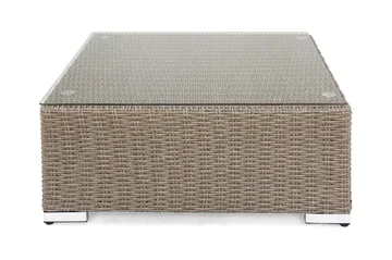 Marcus Loungebord och Soffbord Utomhus 70 cm Konstrotting Glas - Grå - Products - Utemöbler & utemiljö - Utebord & trädgårdsbord - Loungebord & soffbord utomhus