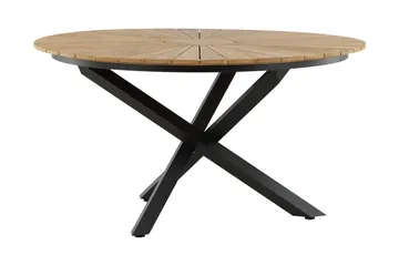Mexico Matbord Utomhus Rund 140 cm Brun/Svart - Venture Home - Products - Utemöbler & utemiljö - Utebord & trädgårdsbord - Matbord utomhus