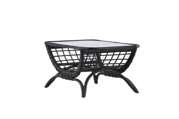 Moana Soffbord och Matbord Utomhus 95,5 cm Glas Rotting - Svart - Products - Utemöbler & utemiljö - Utebord & trädgårdsbord - Loungebord & soffbord utomhus