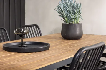 Break Matgrupp Utomhus 205 cm + 6 st Peking Karmstolar - Svart/Brun - Products - Utemöbler & utemiljö - Utegrupp - Matgrupp utomhus