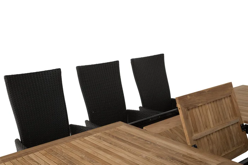Las Vegas Matgrupp Utomhus 220-280 + 8 Jenny St ällbar Fåtölj - Teak/Svart - Products - Utemöbler & utemiljö - Utegrupp - Matgrupp utomhus