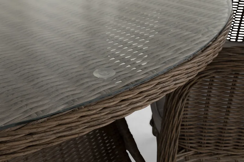 Marcus Matgrupp 140 Rund + 4 Fåtöljer m Dyna - Natur - Products - Utemöbler & utemiljö - Utegrupp - Matgrupp utomhus