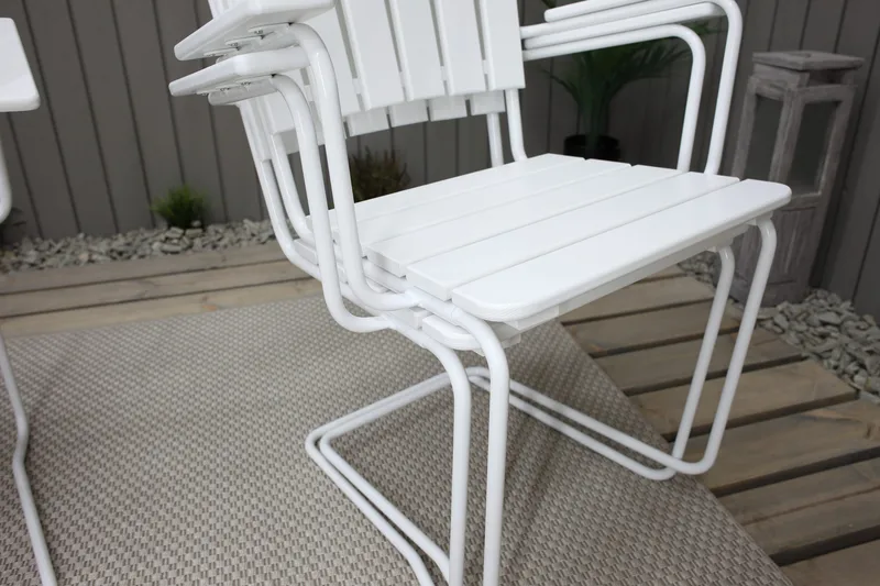 Vaxholm Matgrupp Utomhus Rund 100 cm + 4 Utestolar Vit - Products - Utemöbler & utemiljö - Utegrupp - Matgrupp utomhus