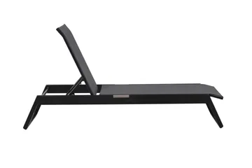 Monaco Solsäng med justerbar rygg i aluminium grå textil - Svart - Products - Utemöbler & utemiljö - Utestol & trädgårdsstol - Solsäng & solvagn