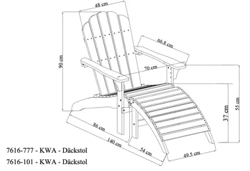 Landet Däckstol utomhus i akacia trä - Vit - Products - Utemöbler & utemiljö - Utestol & trädgårdsstol - Solstol - Däckstol