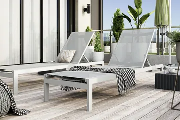 Tunis Solsäng - Vit - Products - Utemöbler & utemiljö - Utestol & trädgårdsstol - Solsäng & solvagn