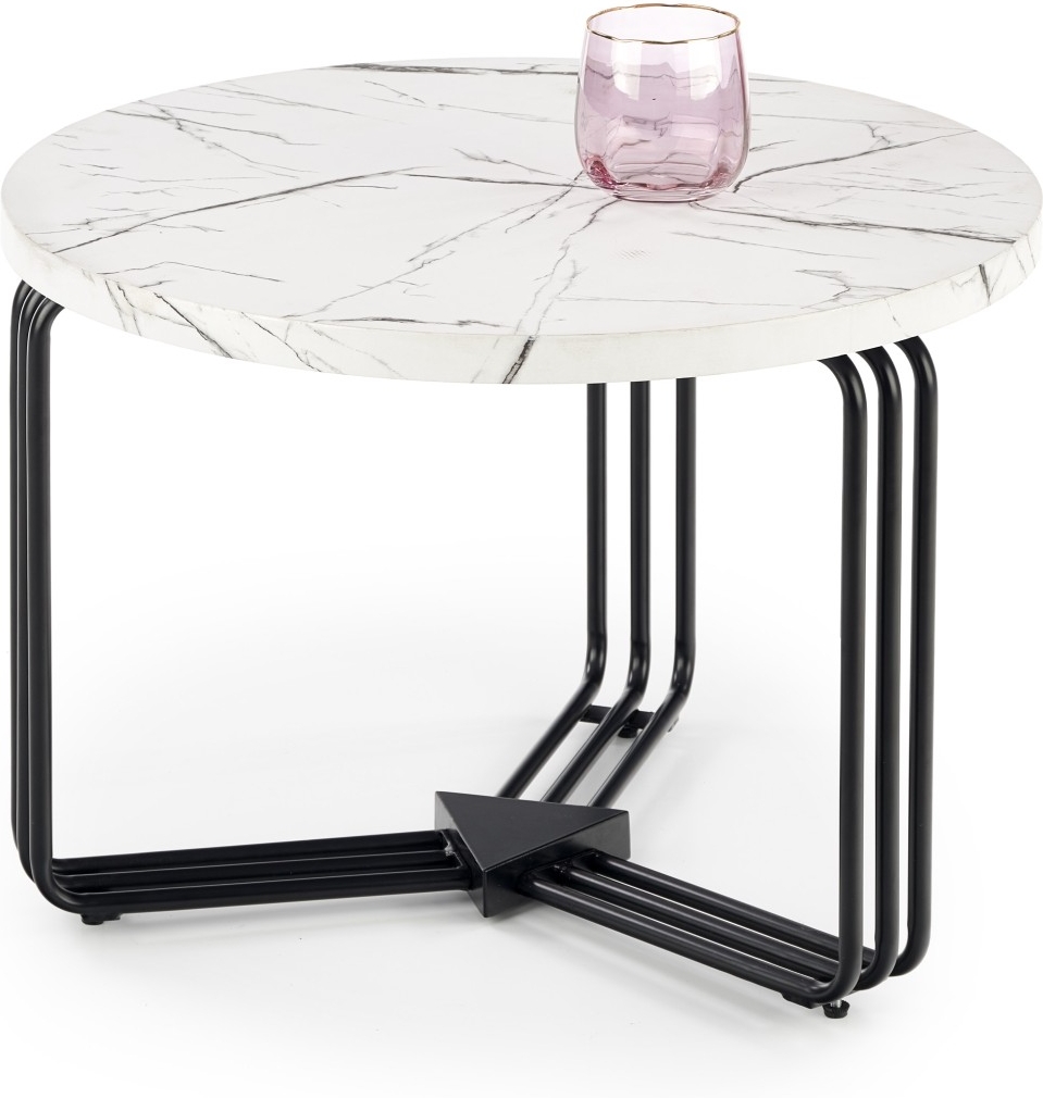 Tisvilde salontafel �55 cm - Wit marmer/zwart