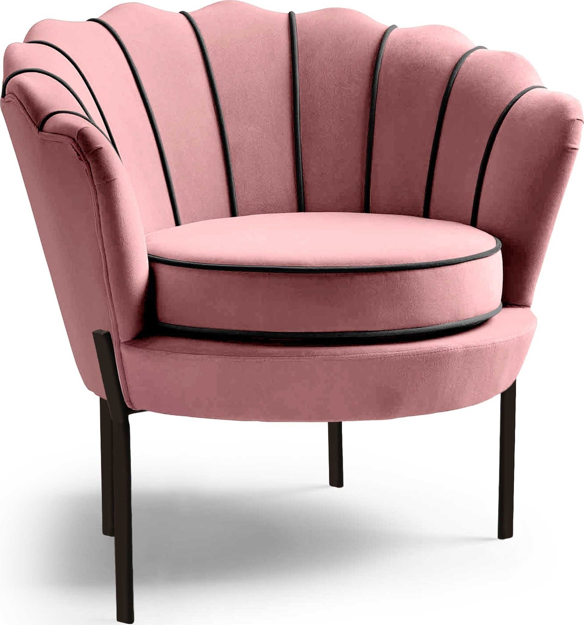 Duran fauteuil in roze fluweel