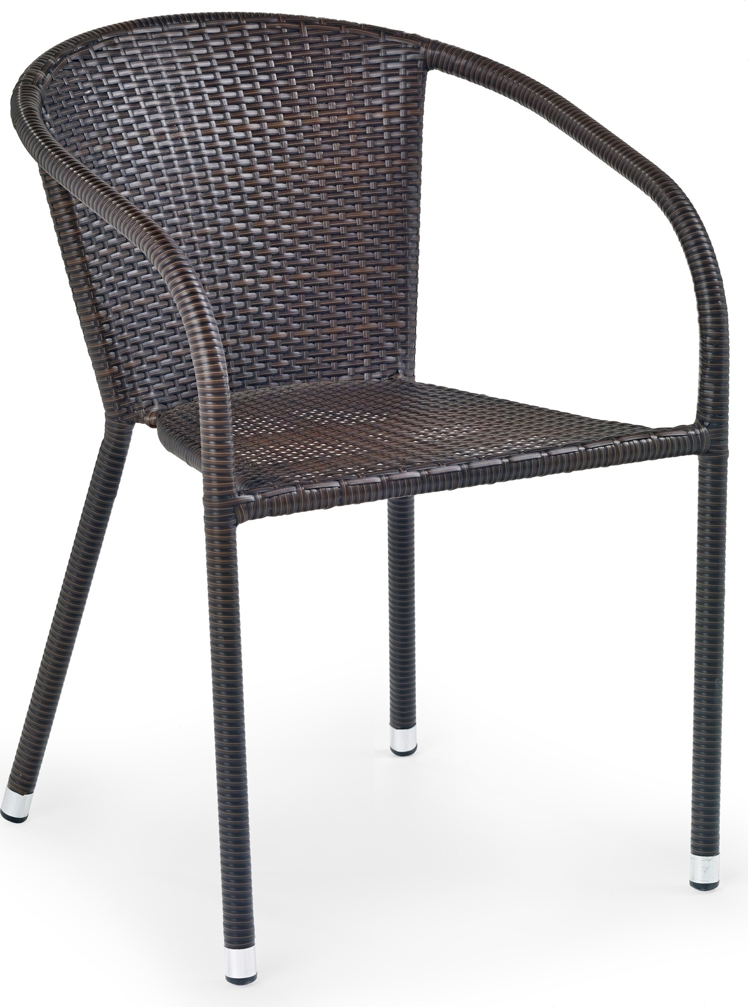 Malik caf�stol - M�rkbrun konstrotting + Textilv�rd f�r m�bler